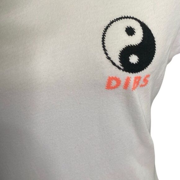 NEW WITH TAGS DIBS WHITE YIN YANG GRAPHIC LOGO COTTON T-SHIRT SIZE LARGE - Picture 2 of 6